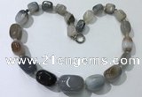 CGN100 20 inches 10*15mm - 20*30mm nuggets agate gemstone necklaces