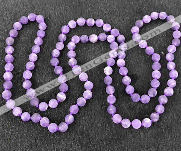CGN1000 8mm round matte amethyst 108 beads mala necklaces