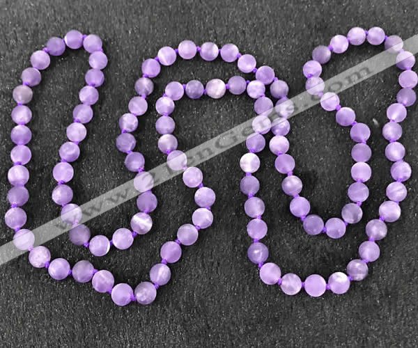 CGN1000 8mm round matte amethyst 108 beads mala necklaces