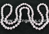 CGN1001 8mm round matte rose quartz 108 beads mala necklaces