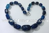 CGN107 20 inches 10*15mm - 20*30mm nuggets agate gemstone necklaces