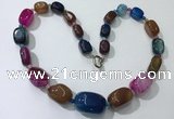 CGN111 20 inches 10*15mm - 20*30mm nuggets agate gemstone necklaces