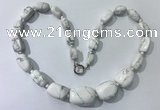 CGN122 22 inches 10*14mm - 20*30mm nuggets white howlite necklaces