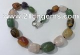 CGN130 22 inches 10*14mm - 20*30mm nuggets mixed gemstone necklaces