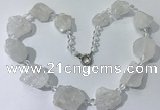 CGN140 19.5 inches 10*14mm - 20*30mm nuggets white crystal necklaces