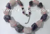 CGN147 19.5 inches 10*14mm - 20*30mm nuggets mixed quartz necklaces