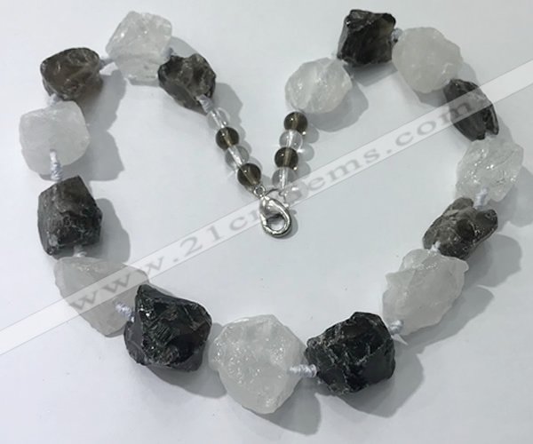 CGN148 19.5 inches 10*14mm - 20*30mm nuggets mixed quartz necklaces