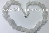 CGN155 18.5 inches 12*16mm - 13*18mm nuggets white crystal necklaces