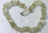 CGN158 18.5 inches 12*16mm - 13*18mm nuggets lemon quartz necklaces