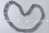 CGN172 20 inches 7*12mm - 9*12mm tyre matte light amethyst necklaces