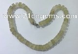 CGN174 20 inches 7*12mm - 9*12mm tyre matte lemon quartz necklaces