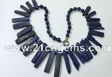CGN193 23 inches 8*20mm - 11*60mm lapis lazuli stick necklaces