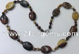 CGN204 22 inches 6mm round & 18*25mm oval mookaite necklaces