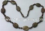 CGN206 22 inches 6mm round & 18*25mm oval jasper necklaces