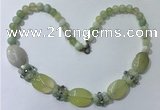 CGN276 18.5 inches 8mm round & 18*25mm oval agate beaded necklaces