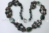 CGN296 24.5 inches chinese crystal & Indian agate beaded necklaces