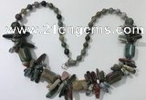 CGN307 27.5 inches chinese crystal & Indian agate beaded necklaces