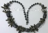 CGN314 27.5 inches chinese crystal & labradorite beaded necklaces