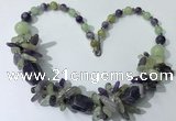 CGN330 20.5 inches chinese crystal & mixed gemstone beaded necklaces