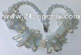 CGN334 20.5 inches chinese crystal & opal beaded necklaces