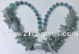 CGN335 20.5 inches chinese crystal & mixed gemstone beaded necklaces