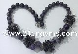 CGN352 19.5 inches chinese crystal & amethyst beaded necklaces