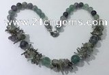 CGN353 19.5 inches chinese crystal & fluorite beaded necklaces