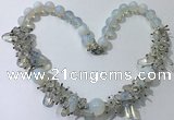 CGN354 19.5 inches chinese crystal & opal beaded necklaces