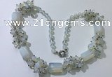 CGN388 23 inches chinese crystal & opal beaded necklaces