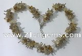 CGN402 19.5 inches chinese crystal & citrine chips beaded necklaces