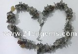 CGN409 19.5 inches chinese crystal & grey agate chips beaded necklaces