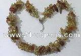 CGN410 19.5 inches chinese crystal & red agate chips beaded necklaces