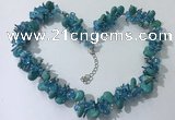 CGN420 19.5 inches chinese crystal & turquoise beaded necklaces