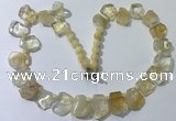 CGN430 20 inches freeform citrine gemstone beaded necklaces