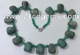 CGN443 21.5 inches freeform amazonite beaded necklaces