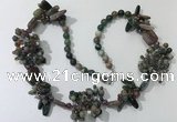 CGN453 25.5 inches chinese crystal & Indian agate beaded necklaces