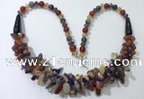 CGN461 22 inches chinese crystal & mixed gemstone beaded necklaces