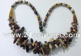 CGN463 22 inches chinese crystal & mookaite beaded necklaces