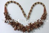 CGN464 22 inches chinese crystal & goldstone beaded necklaces