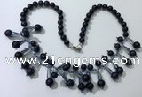 CGN504 21 inches chinese crystal & blue goldstone beaded necklaces