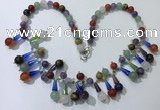 CGN507 21 inches chinese crystal & mixed gemstone beaded necklaces