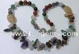 CGN510 23.5 inches chinese crystal & mixed gemstone beaded necklaces