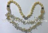 CGN517 23.5 inches chinese crystal & mixed gemstone beaded necklaces