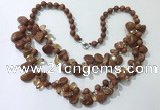 CGN532 19.5 inches chinese crystal & goldstone beaded necklaces