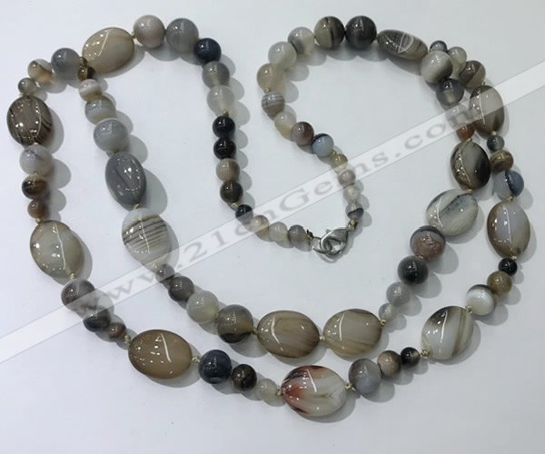 CGN548 23.5 inches striped agate gemstone beaded necklaces