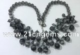 CGN557 19.5 inches stylish 4mm - 12mm cat eye beaded necklaces