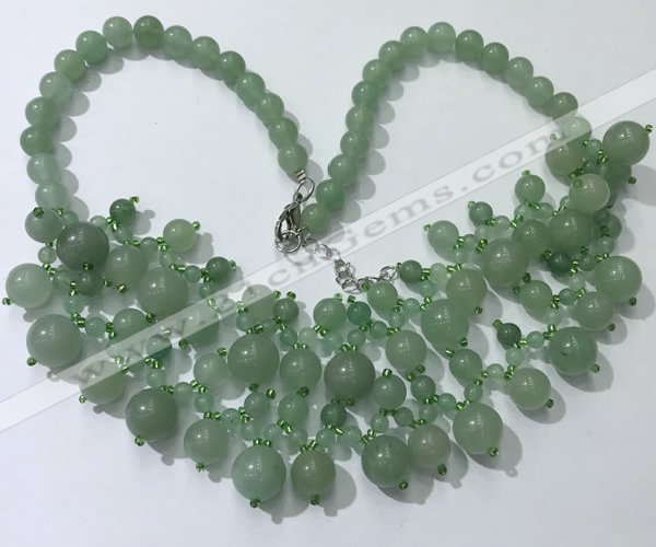 CGN560 19.5 inches stylish 4mm - 12mm green aventurine beaded necklaces