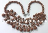 CGN562 19.5 inches stylish 4mm - 12mm goldstone beaded necklaces