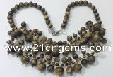 CGN565 19.5 inches stylish 4mm - 12mm yellow tiger eye beaded necklaces