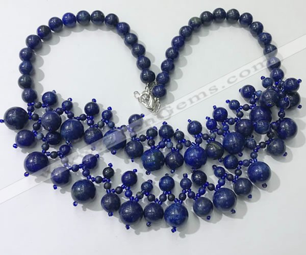 CGN566 19.5 inches stylish 4mm - 12mm lapis lazuli beaded necklaces